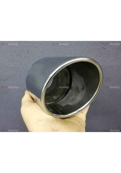 Tek Çıkışlı 100mm Egzoz Ucu Eğik Ağız Silindirik