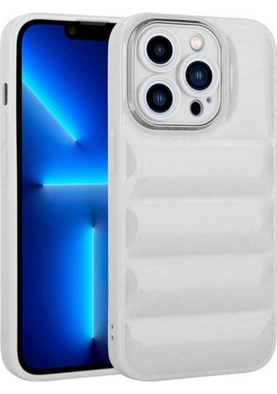 Apple Uyumlu iPhone 12 Pro Max Kılıf Kamera Korumalı Parlak Airbag'li Zore Galya Kapak Beyaz