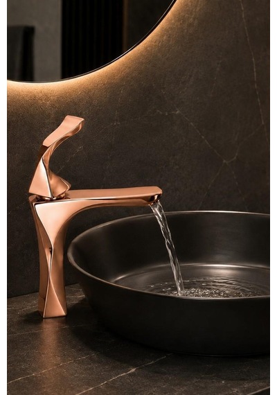 Fexo Kısa Lavabo Bataryası Parlak Rose