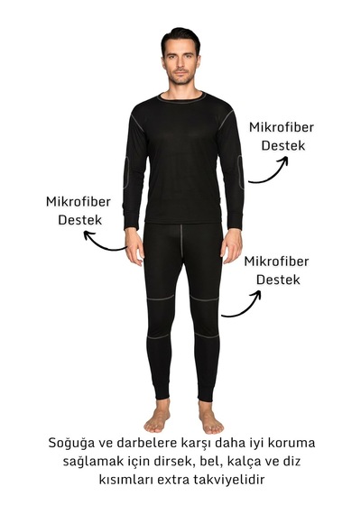 Xmlbayiciniz Active Plus Yetişkin Termal İçlik Set Siyah Xxl Genel