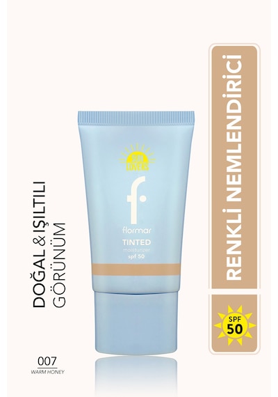 Flormar Sun Lovers Nemlendirici Etkili & Doğal Bitişli Renkli Güneş Koruyucu SPF50 007 Warm Honey