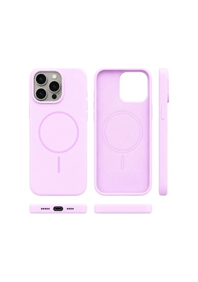 iPhone Uyumlu 14 Pro Max Aura Akıllı Magsafe Animasyonlu Silikon Kılıf Lila