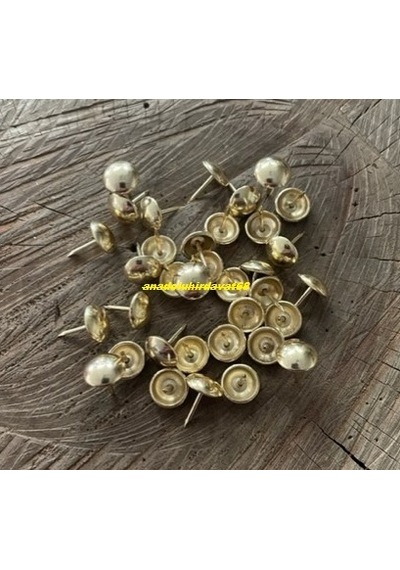 Dmr Kabara Raptiye Koltuk Çivisi Parlak Sarı Düz Çap 9,5mm 1000adet