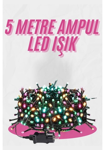 5 Metre Ampul Led Işık Renkli Rgb Çok Renkli Led Aydınlatma 399832