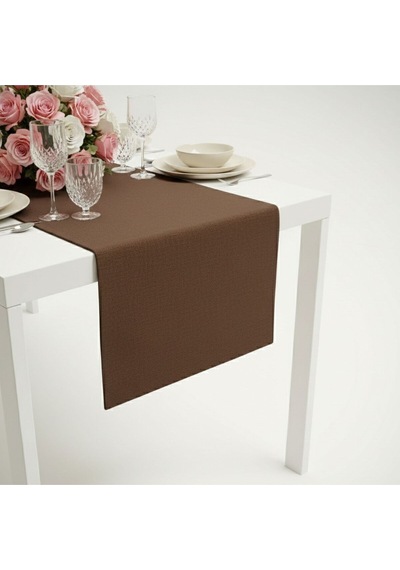 100% Pamuk Kumaş Kahverengi Runner 40x140