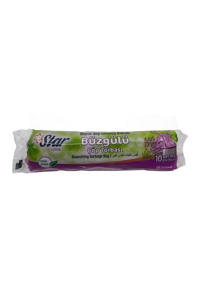 Star Plus Büzgülü Lavanta Kokulu Büyük Boy Çöp Torbası Mor 65 x 70 CM