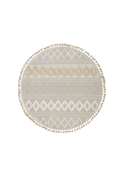 Dolce Vita Halı Jakarta 451 Ivory Beige Yuvarlak Halı Özel Ölçü Bej