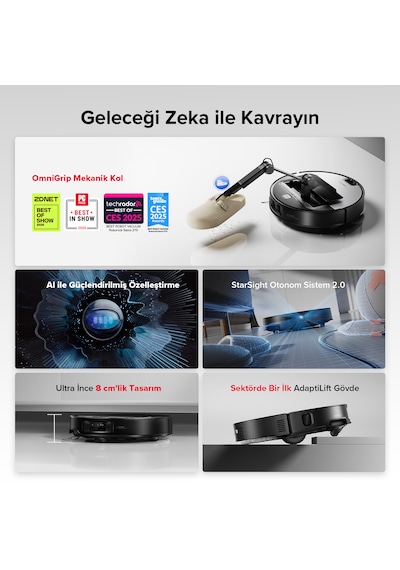 Roborock Saros Z70 Akıllı Robot Süpürge  Beyaz