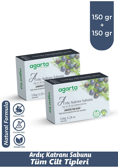 Agarta Doğal El Yapımı Ardıç Katranı Sabunu 2 x 150 G