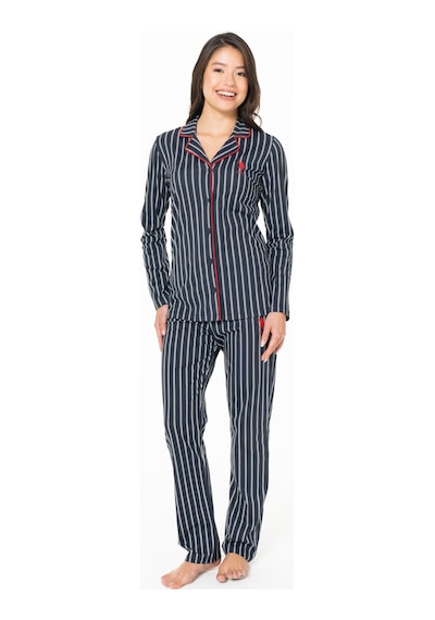U.S. Polo Assn. Kadın Pamuklu Lisanslı Pijama Takımı 20138 Lacivert