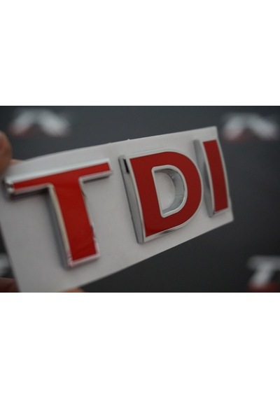 Volkswagen Tdi Bagaj Krom Metal 3M 3D Yazı Logo Arma 3 Kırmızı