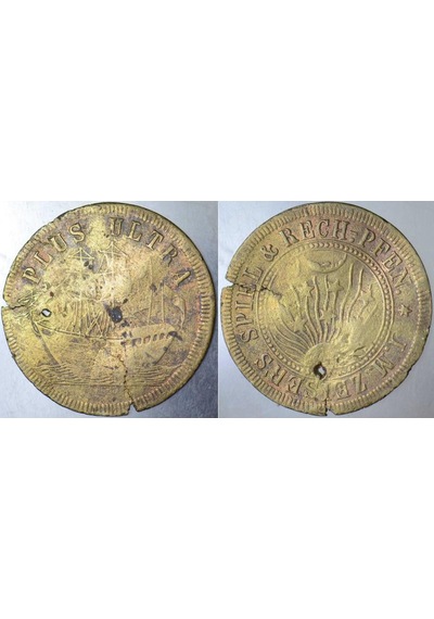 Almanya Nürnberg J. M. Zeıser 1872 - 1895 Sayma Ve Oyun Jetonu. Az Çıkan Büyük Boy 30 Mm Çapında Pirin. Delik. Nadir.  Teşhir Ürün