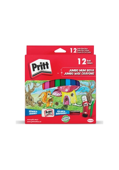 Pritt Silinebilir Jumbo Mum Pastel Boya 12 Renk