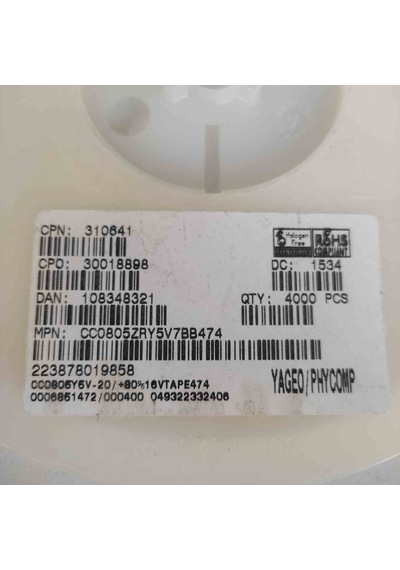Cc0805zry5v7bb474 470nf 16v 805 Smd Seramik Kondansatör 250 Adet