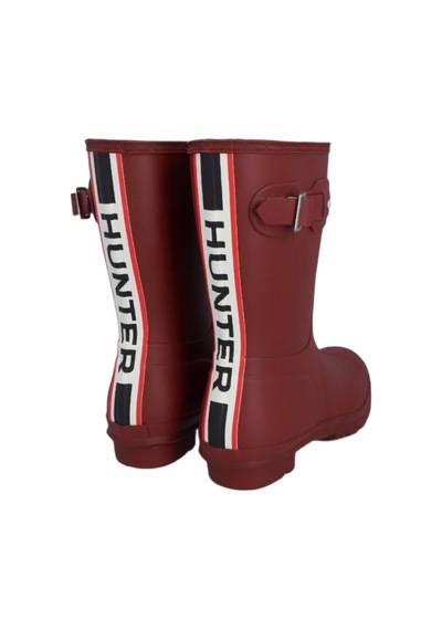 Hunter Orig Short Tri Colour Logo Boot 152 Bordo