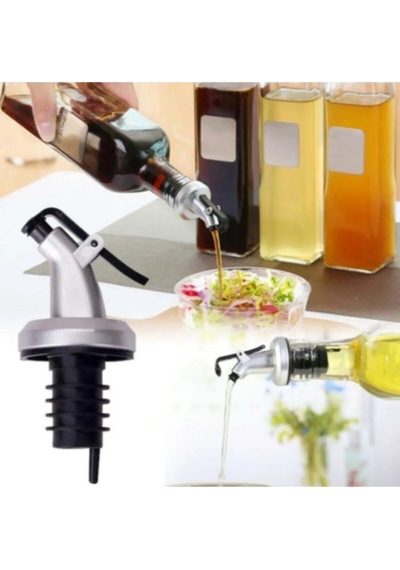 4 Adet Kapaklı Şişe Ucu Servis Aparatı Damlalık Yağdanlık Tıpa Tapa Mantar Siyah Diğer