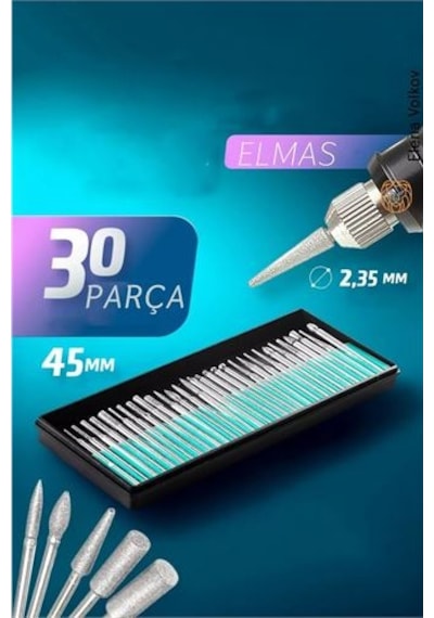 Zenvac 30'lu Lüks Freze Uç Takımı Elektrikli Tırnak Törpü Ucu 30'lu Uç Takımı Zenvac29