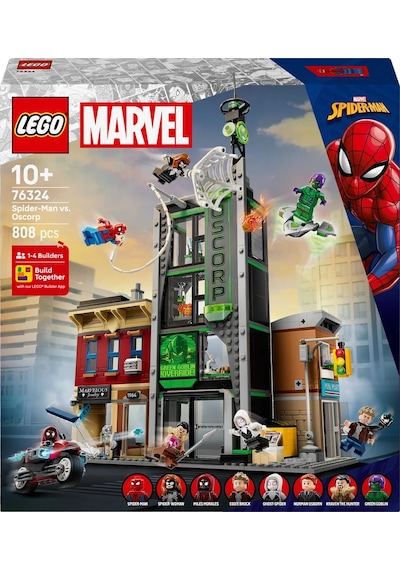 LEGO® ǀ Örümcek Adam, Oscorp'a Karşı 76324 - 10 Yaş ve Üzeri Çocuklar için Yaratıcı Oyuncak Yapım Seti (808 Parça)
