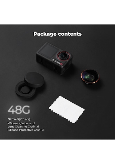 K&f Concept Osmo Action 4 /5 Pro Uyumlu Geniş Açı Lens