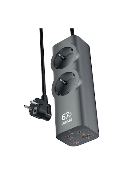 67w 2xac 3xtype-c 1xusb Çıkış Akım Korumalı Çoklu Priz 2200w Güç Hızlı Şarj Destekli Kompakt Tasarım 2 M
