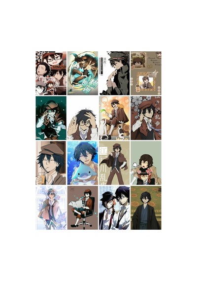 Anime - Bungoi Stray - Ranpo Desenli Tasarım 16' L Fotokart Seti
