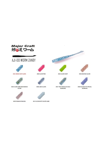 Major Craft Aji-do Worm Zanby Adw-zb 6.35cm 8 Adet Lrf Silikon Yem Glow Pınk
