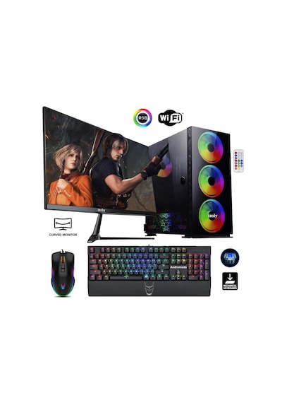 Izoly ST998737 i3-10100F 16 GB 512 GB M.2 NVMe GTX1660S 6 GB 24" Free Dos Masaüstü Oyuncu Bilgisayarı