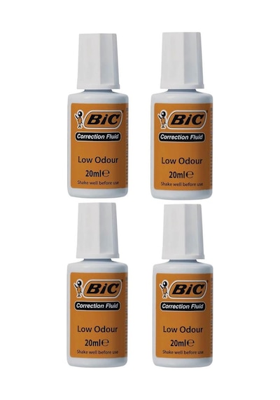 Sıvı Silici Daksil 4 Adet Bic 20 Ml Fırçalı Sıvı Düzeltici Daksil Okul Ofis Büro Fırça Uçlu Daksil