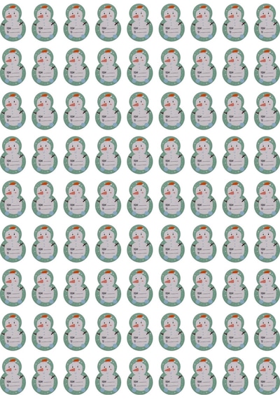 Yılbaşı Kardan Adam Şekilli Sticker Seti, Yeni Yıl Süs Ve Hediye& Çok Renkli