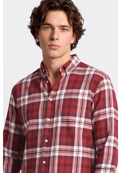 Lee %100 Pamuk Regular Fit Ekose Desenli Erkek Gömlek L2620153600 Kırmızı