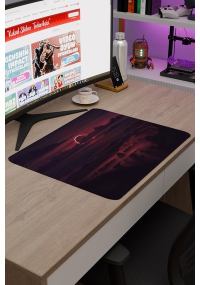 Dijital Gökyüzü Bulut Gün Batımı V4 48x40 Xl Gaming Kauçuk Kaymaz Taban Mouse Pad Fare Altlığı