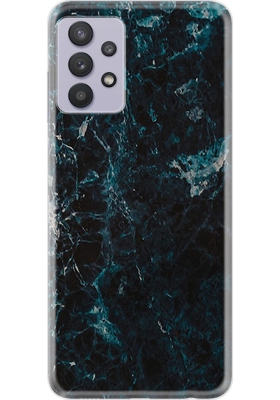 Samsung Uyumlu Galaxy A32 Kilif Desenli Blue Mix Mermer 1377 527807706