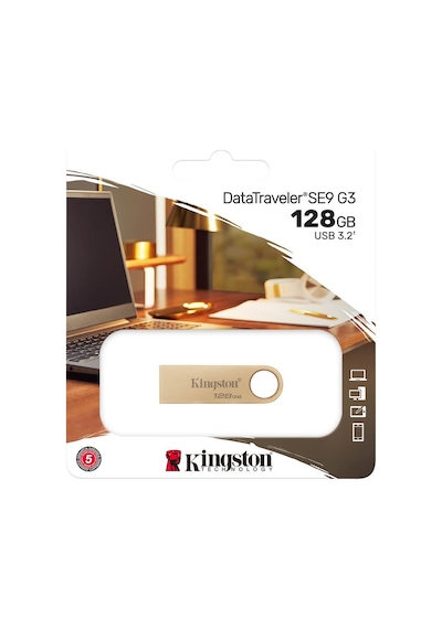 Kingston Dtse9g3-128gb 128gb 220mb-s Metal Usb 3.2 Gen 1 Datatraveler Se9 G3 Flash Bellek