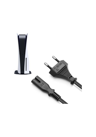 Ps5 Güç Kablosu Playstation 5 Uyumlu Güç Kablosu Power 2 Pin Kablo Siyah