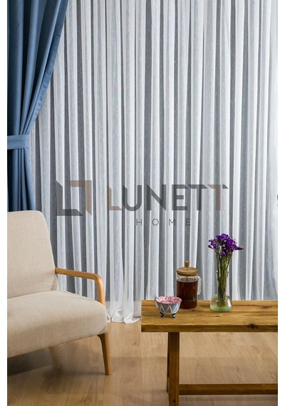 Lina01 Sık Pileli 1x3 Tül Perde Salon Balkon Mutfak Tülü, 600 X 240 Çok Renkli