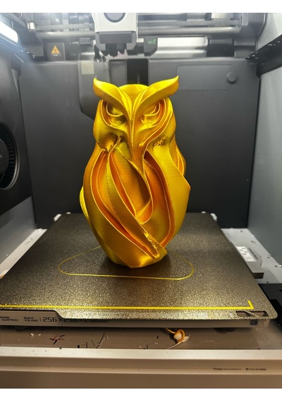 Gold Renk Baykuş Figürü Hediyelik Doğal Modern Tasarım 14cm
