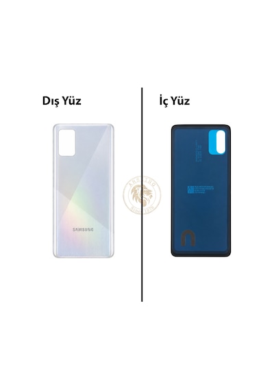 Samsung Galaxy A51 Gümüş Renk Arka Kapak Arka Cam Batarya Kapağı Pil Kapağı Lazer Kesim Back Cover Galaxy A51 Uyumlu
