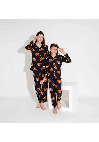 Yeni Sezon Sonbahar/kış Kız Çocuk Ayıcık Desenli Süet Pijama Takımı 2724-1 Siyah Ayıcık Siyah-turuncu Yeni Sezon Sonbahar/kış Kız Çocuk Ayıcık Desenli Süet Pijama Takımı 2724-1 Siyah Ayıcık Siyah-turuncu