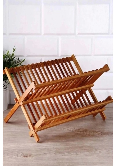 %100 Bambu Katlanabilir Tabaklık Bulaşıklık Büyük Boy Ergonomik Tasarım Çok Renkli