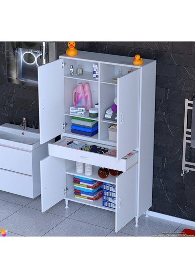 Eliusta Line Beyaz 100 Cm Banyo Dolabı Çok Bölmeli Banyo Düzenleyici Dolap 4 Kapaklı 4 Raflı 100x173x32,5 Cm Beyaz Eliusta Line Beyaz 100 Cm Banyo Dolabı Çok Bölmeli Banyo Düzenleyici Dolap 4 Kapaklı 4 Raflı 100x173x32,5 Cm Beyaz