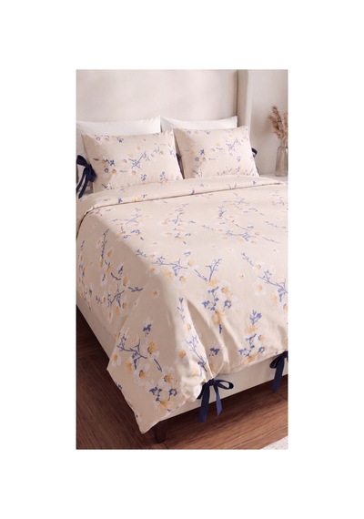 %100 Pamuk Çiçek Desenli Çift Kişilik Nevresim Seti 4 Lacivert Bağcıklı 2 Adet Tek Bağcıklı Yastık Kılıfı Ekru - 907788545 Ekru %100 Pamuk Çiçek Desenli Çift Kişilik Nevresim Seti 4 Lacivert Bağcıklı 2 Adet Tek Bağcıklı Yastık Kılıfı Ekru - 907788545 Ekru