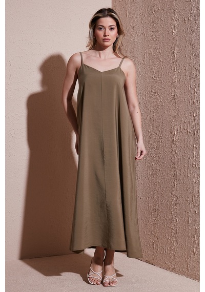 Fashion Friends Bayan Elbise 25y0501k1 Haki Haki