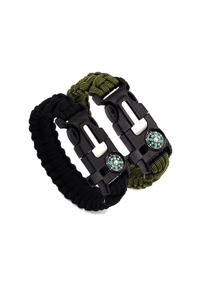 Acil Durum Taktiksel Paracord Hayatta Kalma Survival Bilekliği Haki