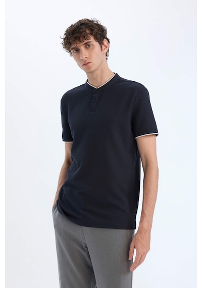 Defacto Slim Fit Dar Kesim Dik Yaka Dokulu Kısa Kollu Waffle Polo Tişört Z4262az25smnv64 Diğer