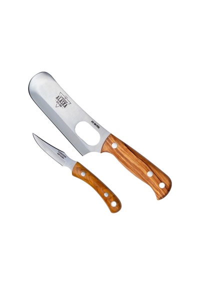 Cudeman 161-l Alaska Olive Set 2 Bıçak Deri Kılıflı Kamp Bıçak Kahverengi