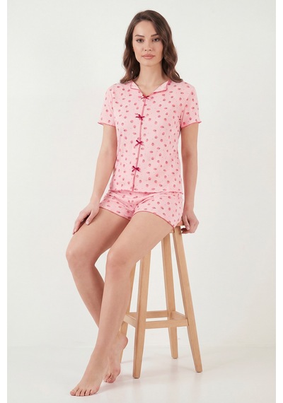Lela Bayan Pijama Takımı 65770837 Kırmızı-pembe