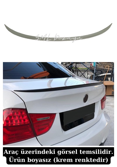 Bmw E90 Spoiler Bagaj Üstü İnce Spoyler Spoyler Boyasız Plastik