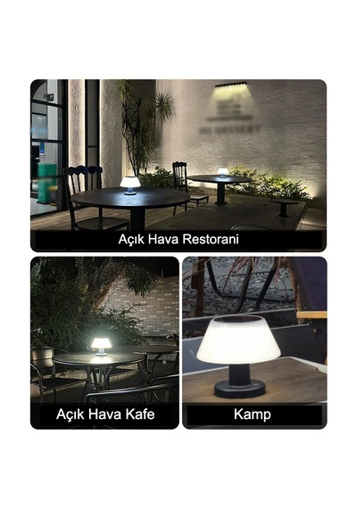 Mdstech Masa Lambası Modern Tasarım Su Geçirmez Güneş Enerjili 4 Kademeli Dim Led Ayarlanabilir Siyah Ve Şeffaf