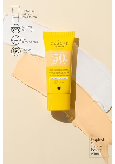 Cosmed Tüm Cilt Tipleri İçin Renkli Suya Dayanıklı Spf50+ Güneş Kremi - Skinvisible Cc Spf50+ - 30 Ml Sku: Smg8690010478566