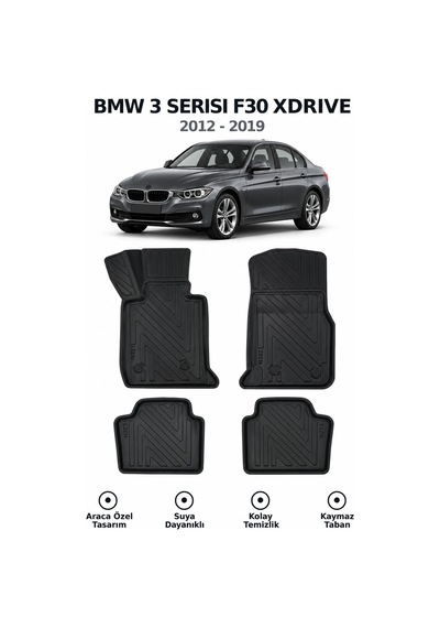 Bmw 3 Serisi F30 Xdrive 2019 Karbon Desenli Premium 3d Havuzlu Oto Paspas 4 Parça